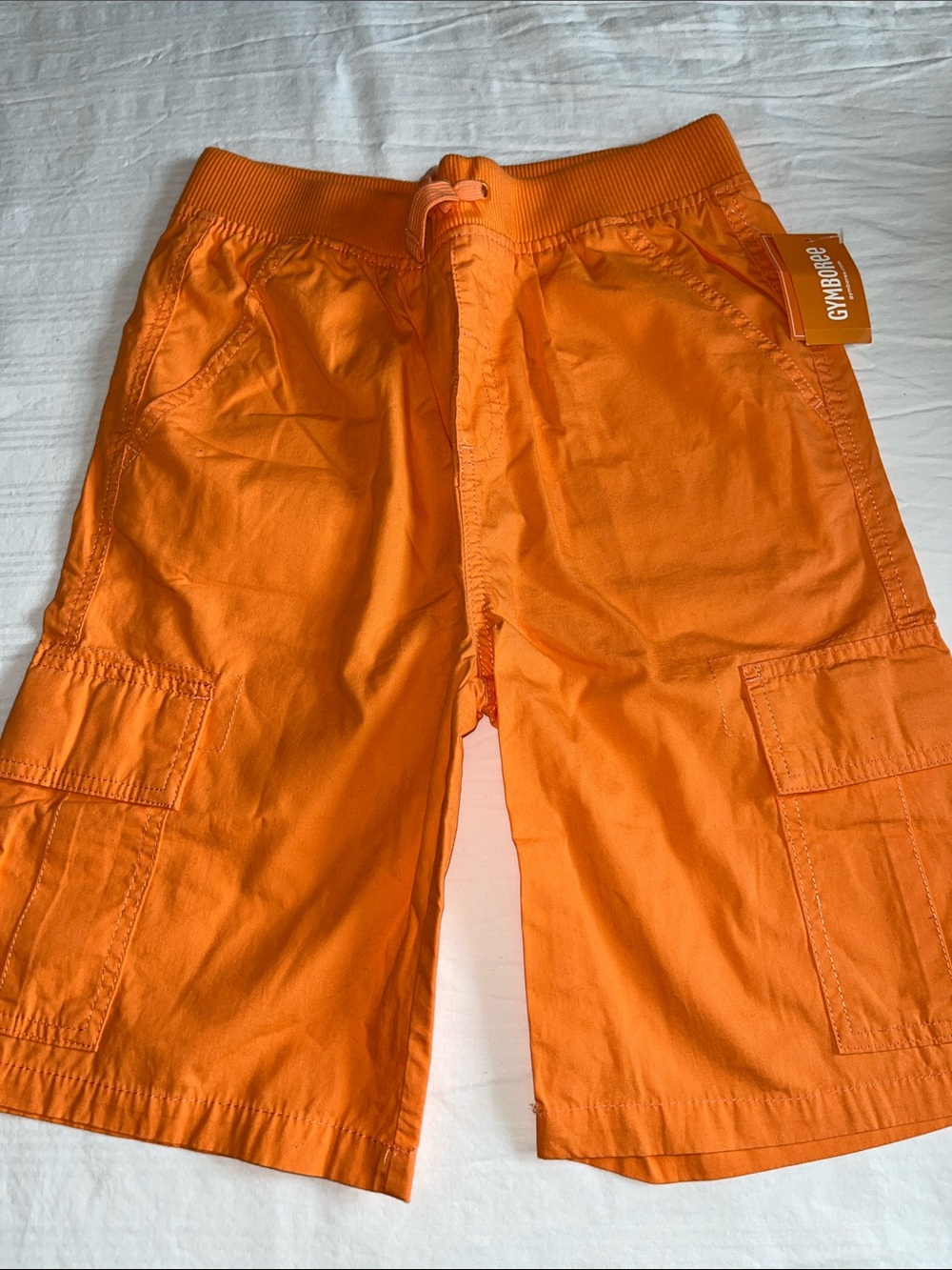 [NWT] Gymboree Boys Bright Orange Cotton Cargo Shorts Size 12